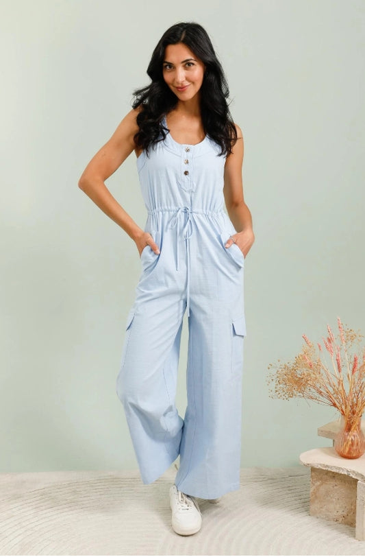Combinaison sans manches à cordon ajustable
