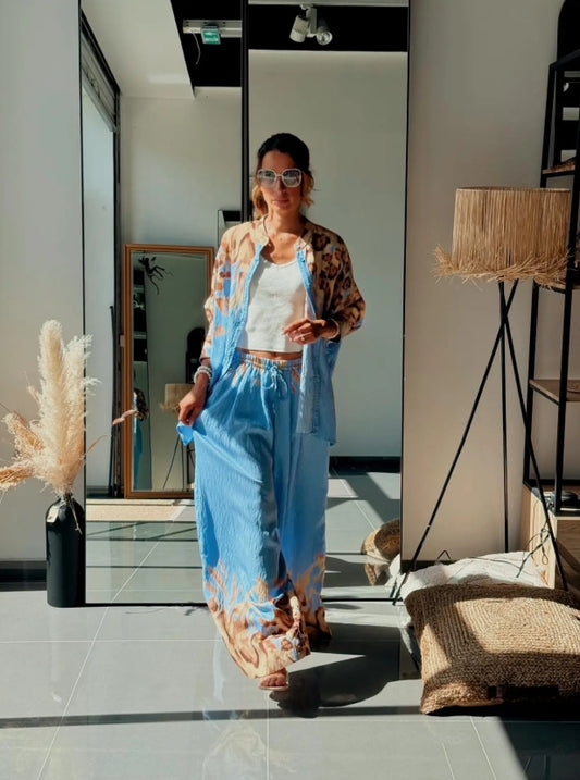 Ensemble Chemise Longue & Pantalon Ample Assortie