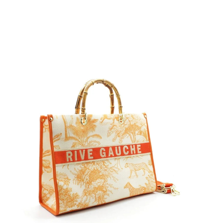 Cabas Rive Gauche avec poignées en bambou