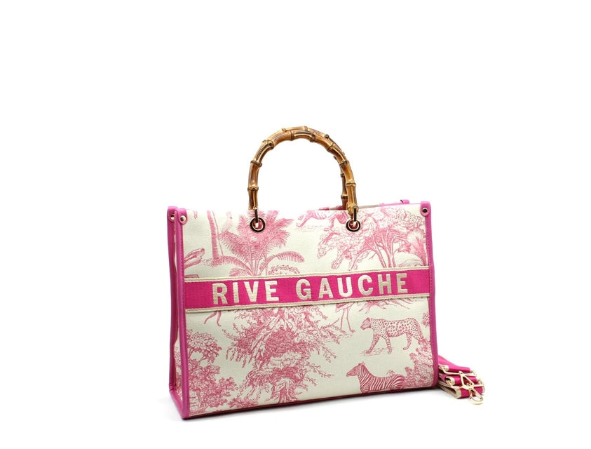 Cabas Rive Gauche avec poignées en bambou