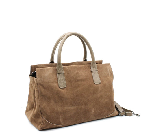 Sac cabas en croûte de cuir