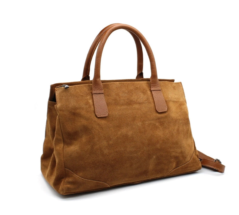 Sac cabas en croûte de cuir